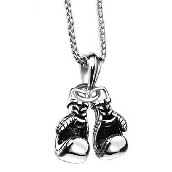 Mens 3D Boxing Glove Pendant Necklace - Picture 4 of 6